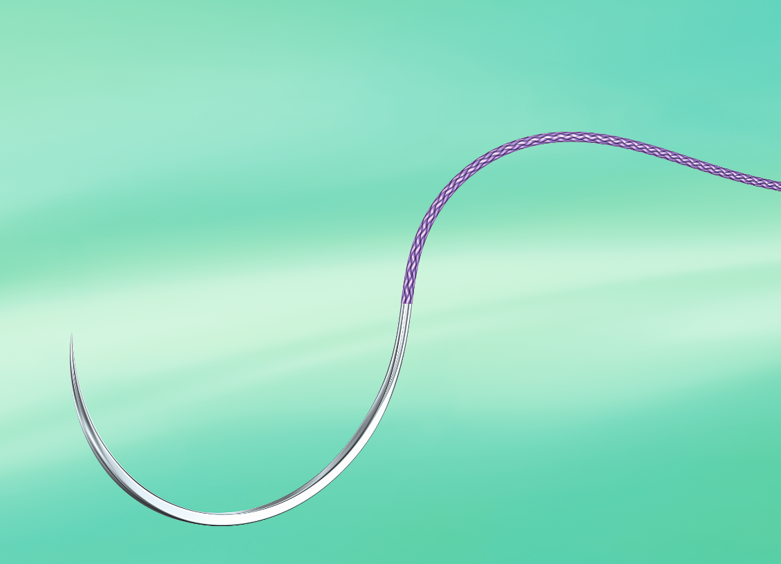 NOVOSYN фіолетовий, розмір USP 0 (3,5) довжина 90см колюча голка, 5/8 кола